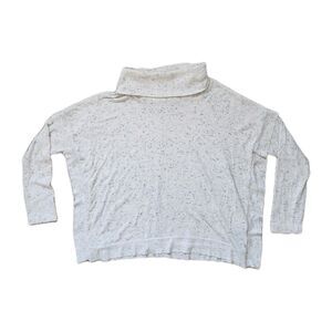 Anthropologie Postmark Lassen Cowl Neck Sweater Womens S Blue White Oversized